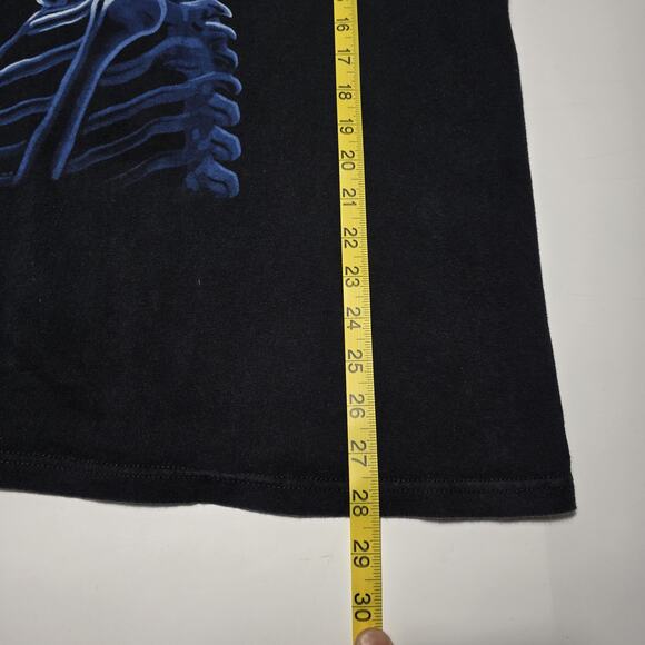 Liquid Blue Electric Skeleton Headphone T-Shirt Streetwear Y2k Grunge Men's XL - Picture 6 of 6
